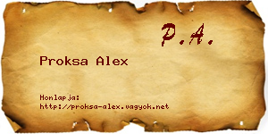 Proksa Alex névjegykártya